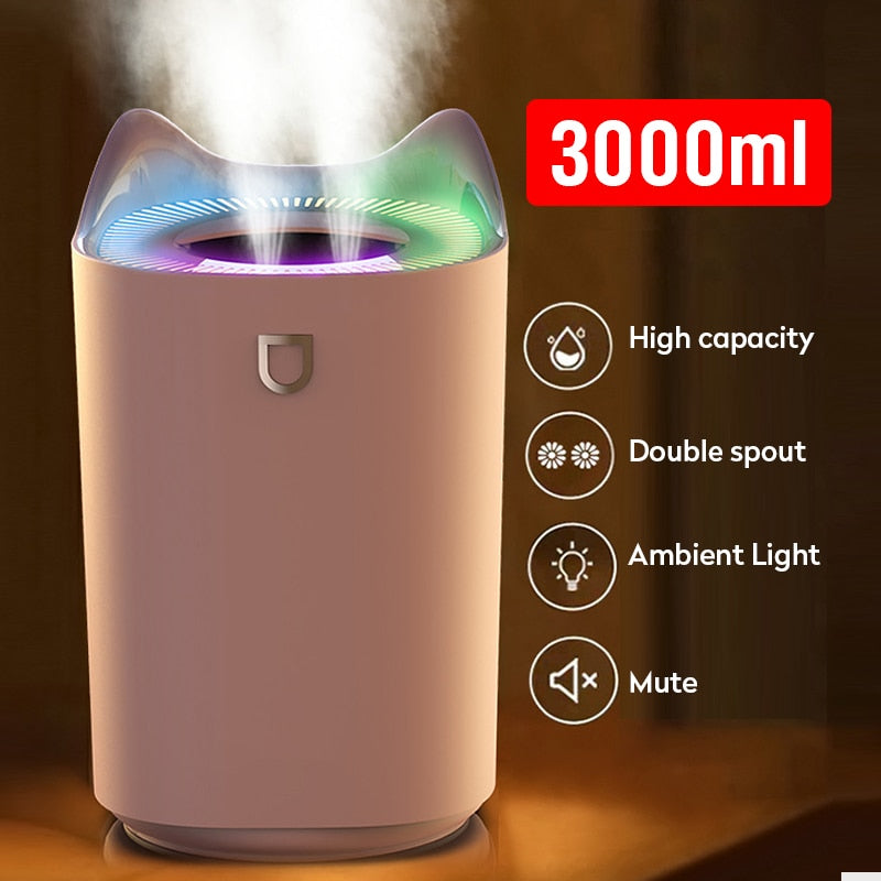 Humidifier with 3000ml capacity.