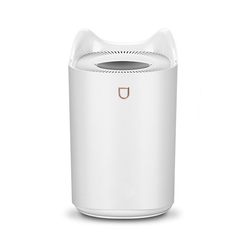 White cylindrical air purifier.