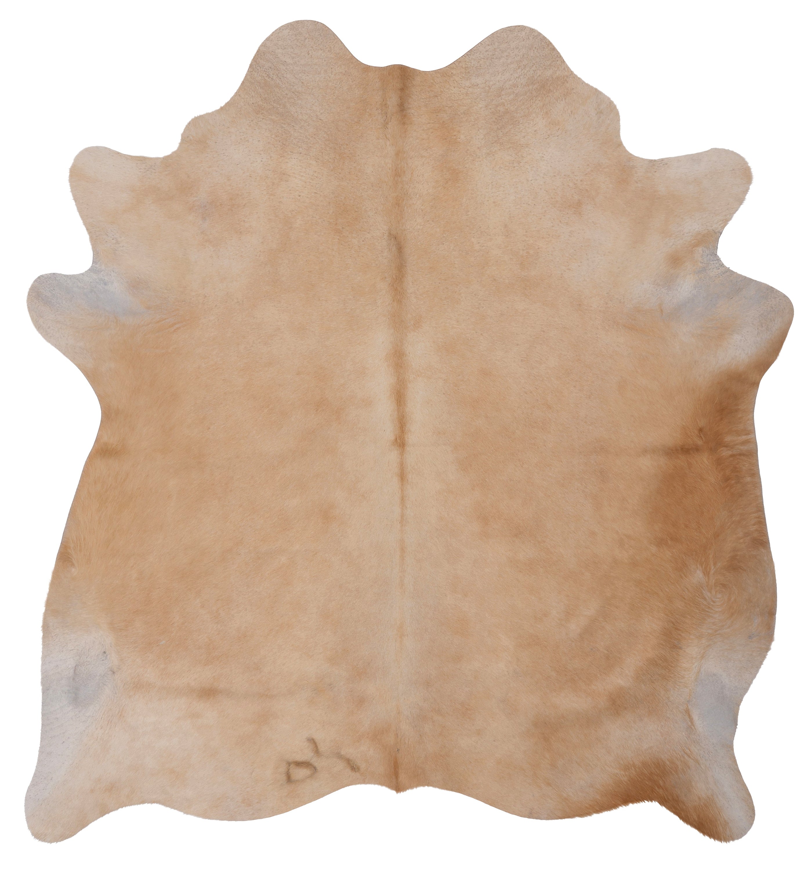 Lichtbruine K114 koeienhuid XL van ca. 210 x 180 cm, uniek patroon en textuur, perfect voor interieurdecoratie.