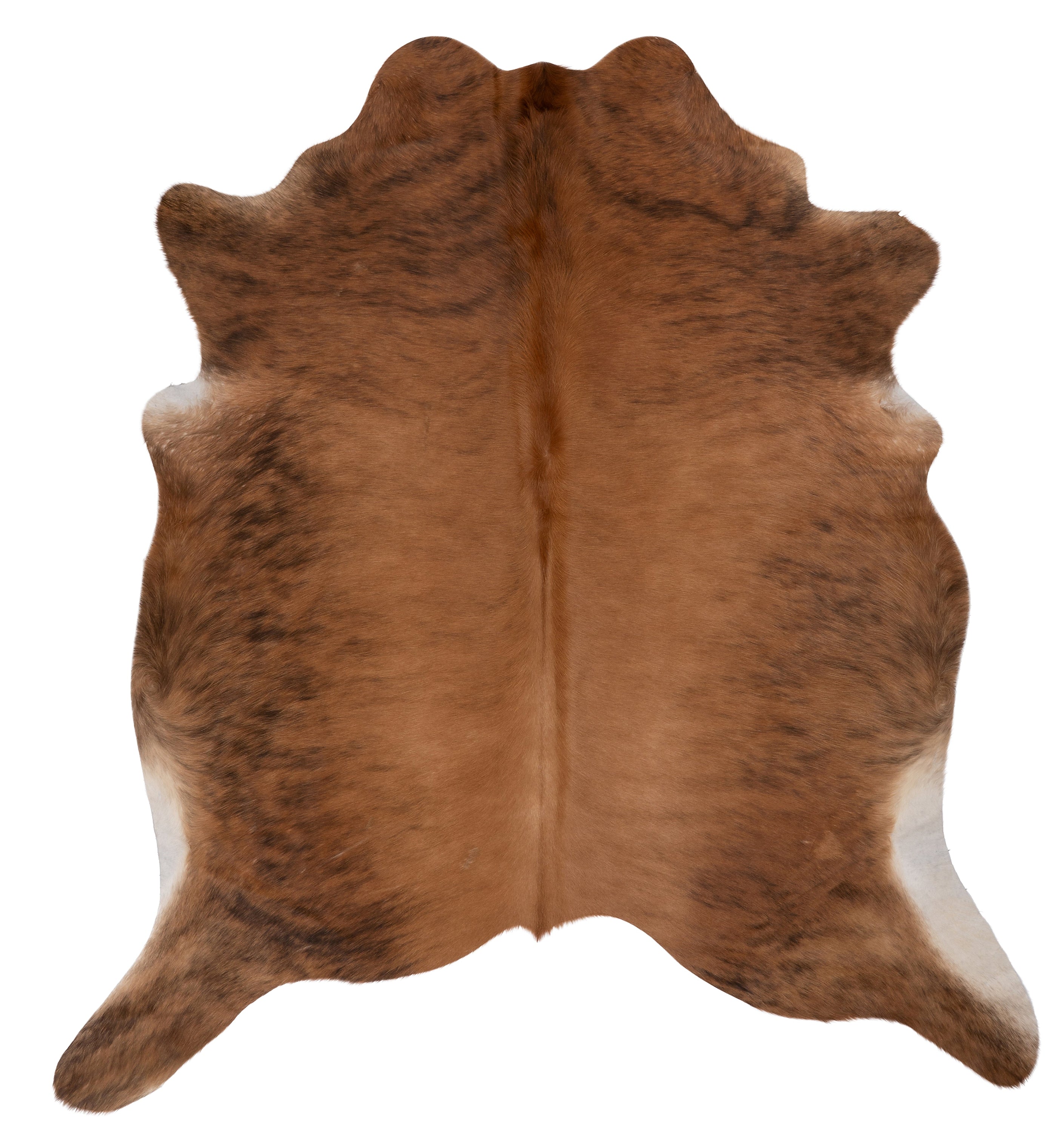 Unieke bruin koeienhuid K440 met afmetingen ca. 180 x 160 cm, perfect voor interieurdecoratie.