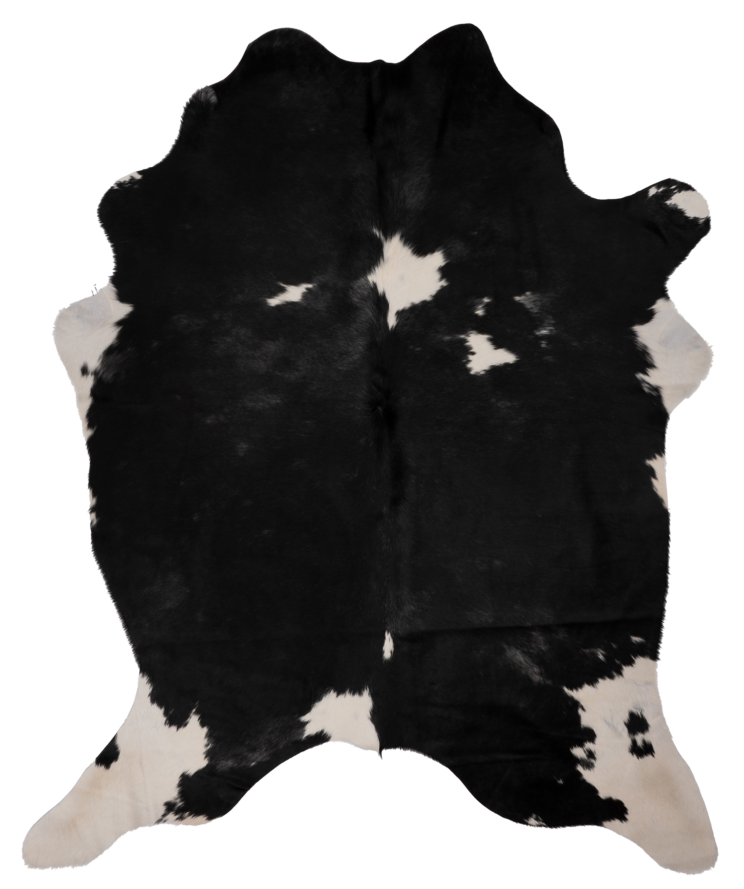 Zwart-witte koeienhuid K520 van ca. 180 x 160 cm, perfect voor interieurdecoratie.