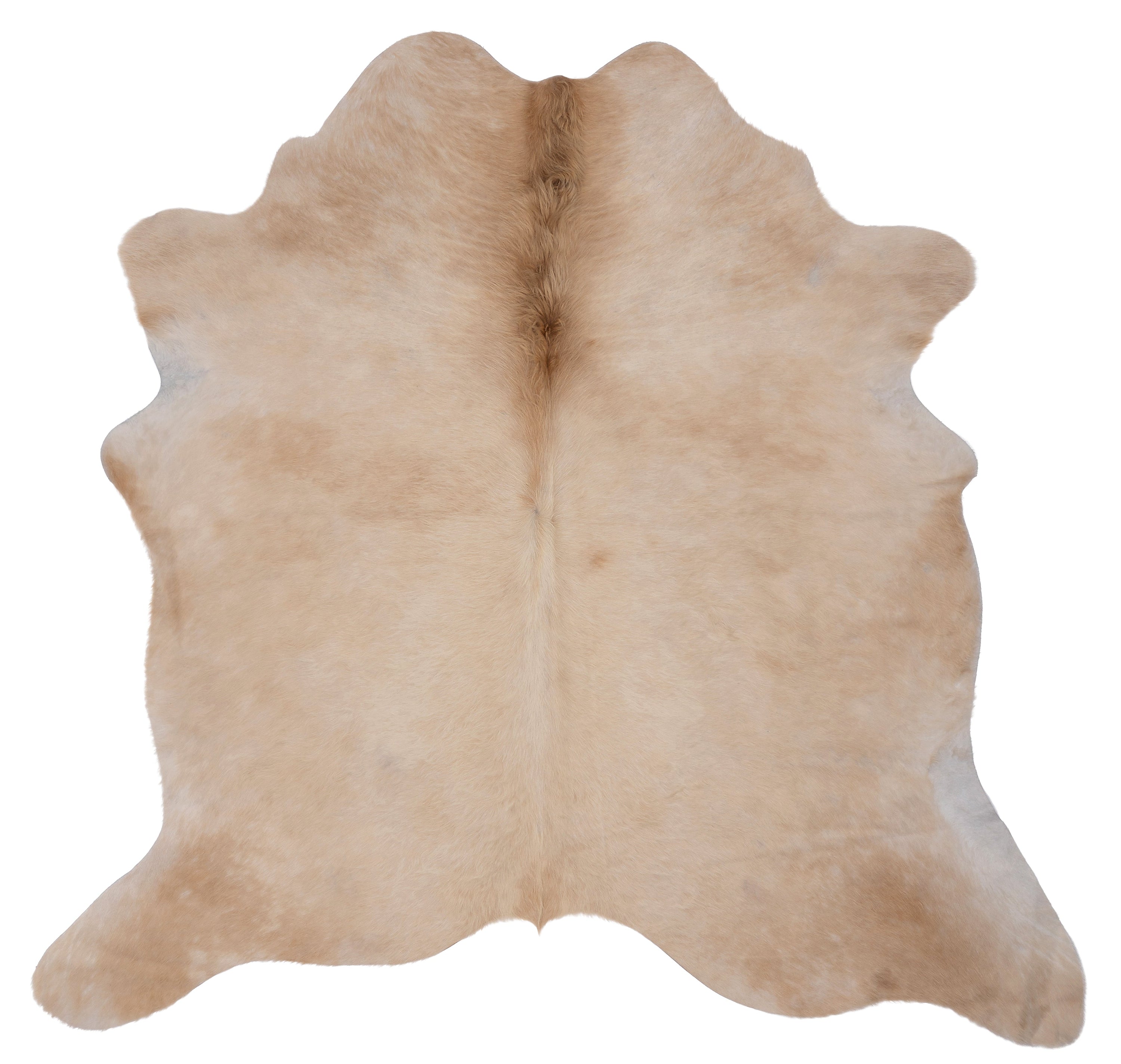 Lichtbruine K615 koeienhuid van ca. 180 x 160 cm, perfect voor interieurdecoratie.