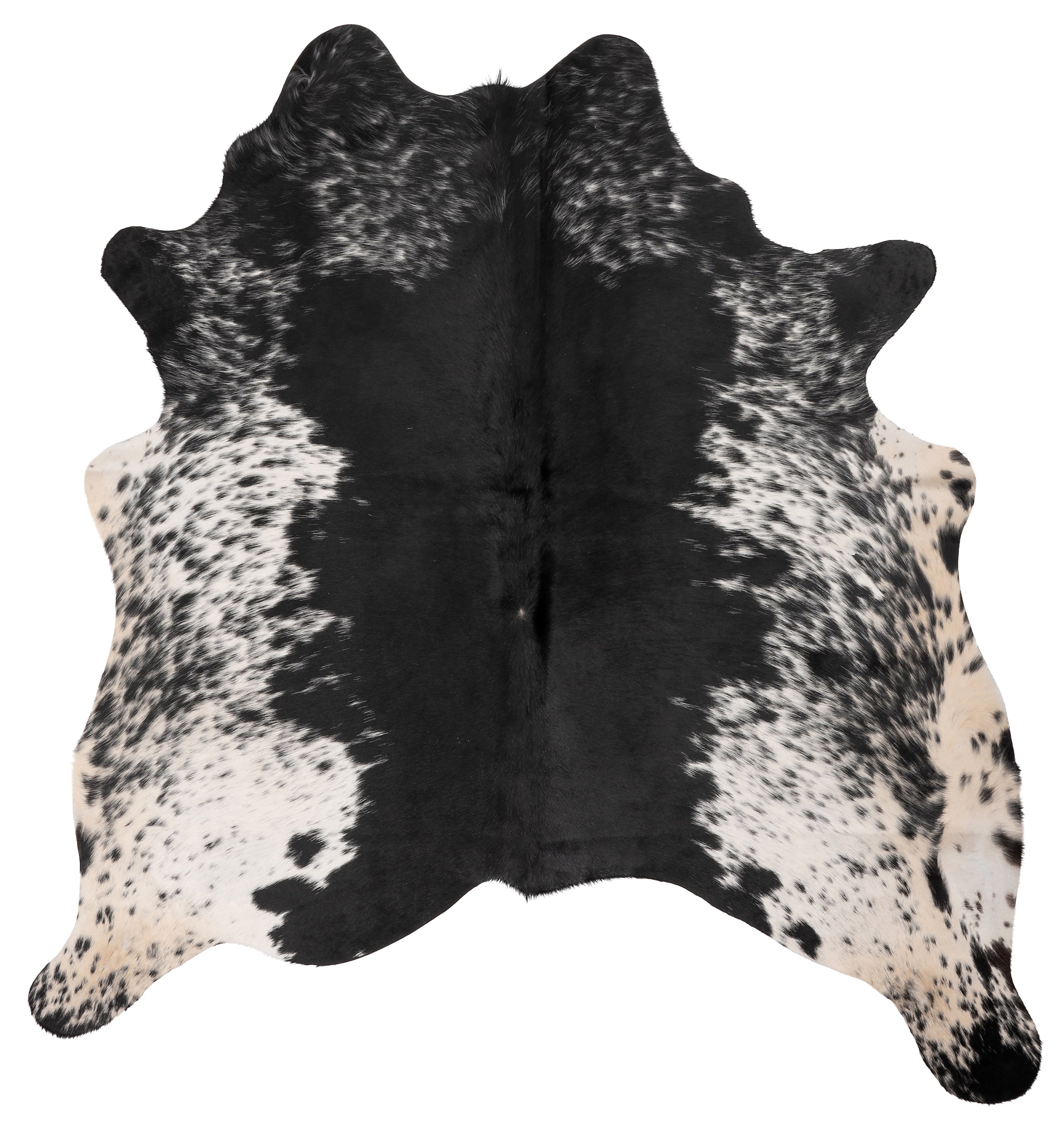 Unieke bruin koeienhuid K644 met afmetingen ca. 180 x 160 cm, perfect voor interieurdecoratie.