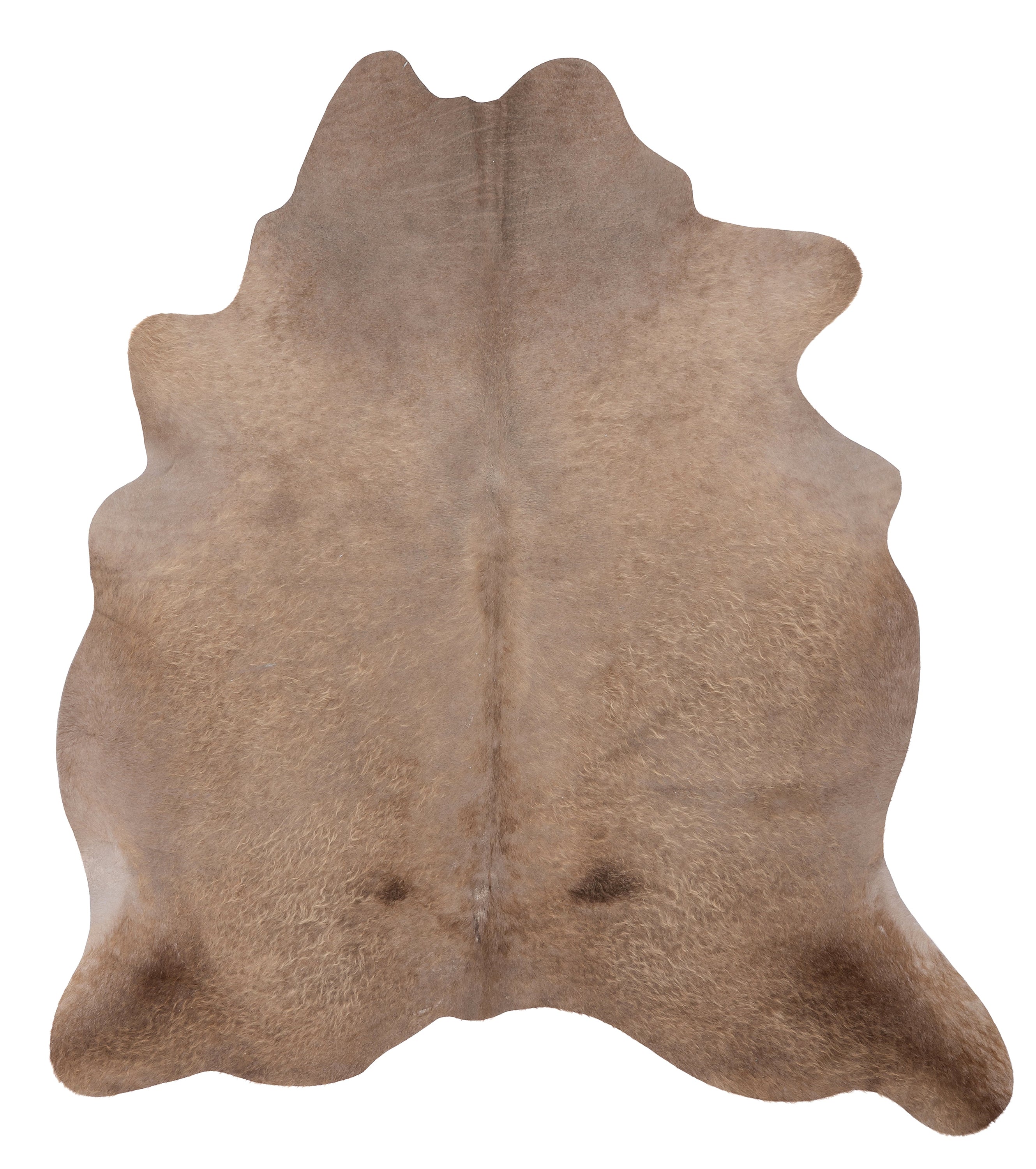 Lichtbruine unieke koeienhuid K664, met afmetingen ca. 180 x 160 cm, perfect voor interieurdecoratie.