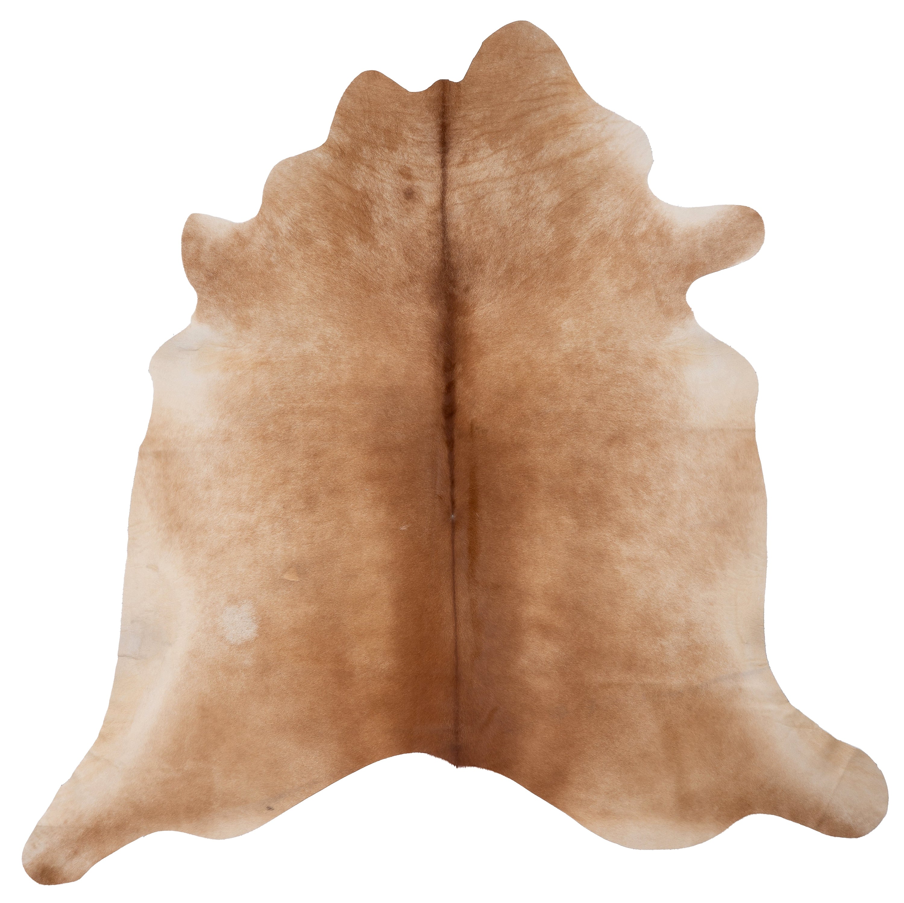 Lichtbruine K655 koeienhuid van ca. 180 x 160 cm, perfect voor interieurdecoratie.