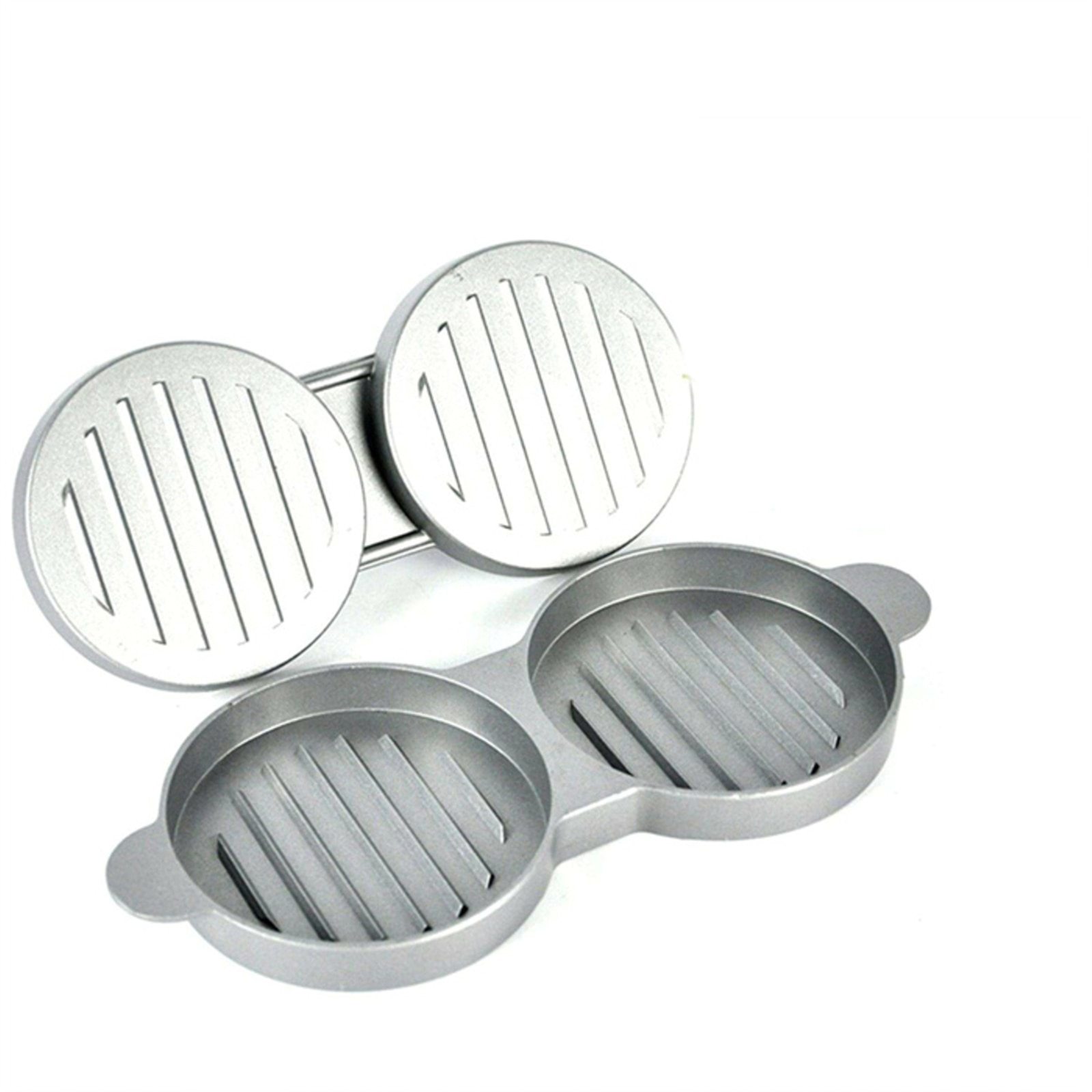 Large Meat Pie Pressure Mold Meat Press Machine made of aluminum alloy, featuring a non-stick surface and a comfortable handle, ideal for home cooking.