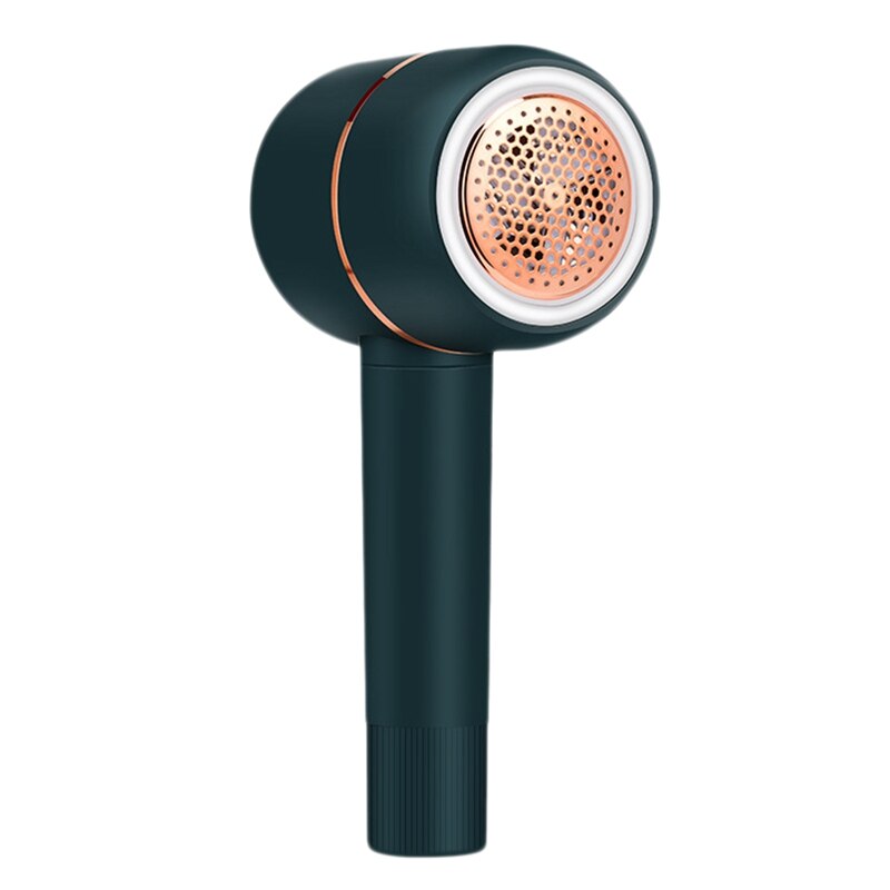 Rechargeable Lint Remover Sweater Defuzzer with 4-speed settings, showcasing its sleek design and sharp blades for effective lint removal.