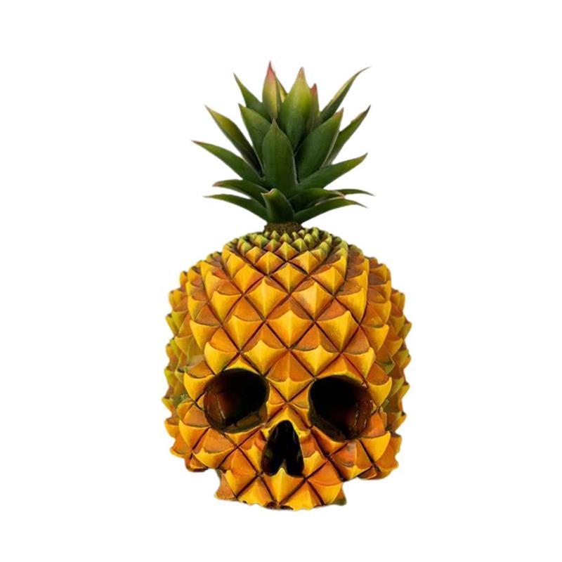 A beautifully crafted resin pineapple skeleton statue, showcasing intricate details and a unique design, perfect for home decor and organization.