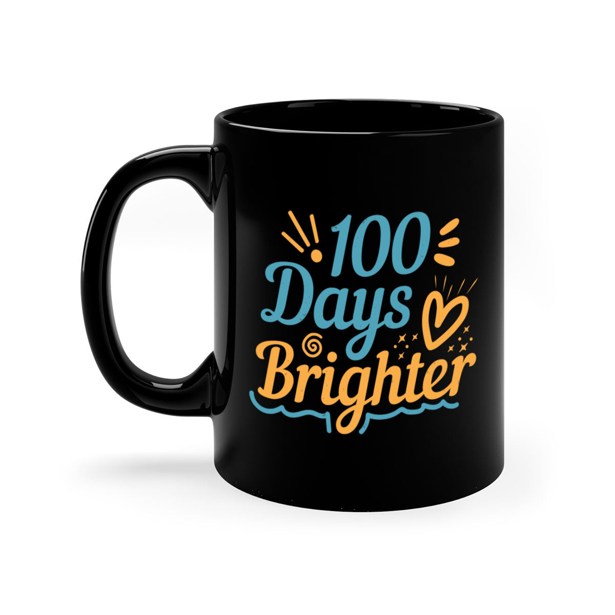 A stylish two-tone 1 days brighter 16# Mug with a glossy finish, featuring a colored handle and interior, available in multiple colors.