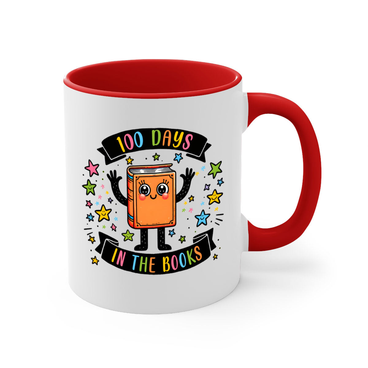 A stylish two-tone ceramic coffee mug with a colored handle and glossy finish, available in multiple colors and sizes.