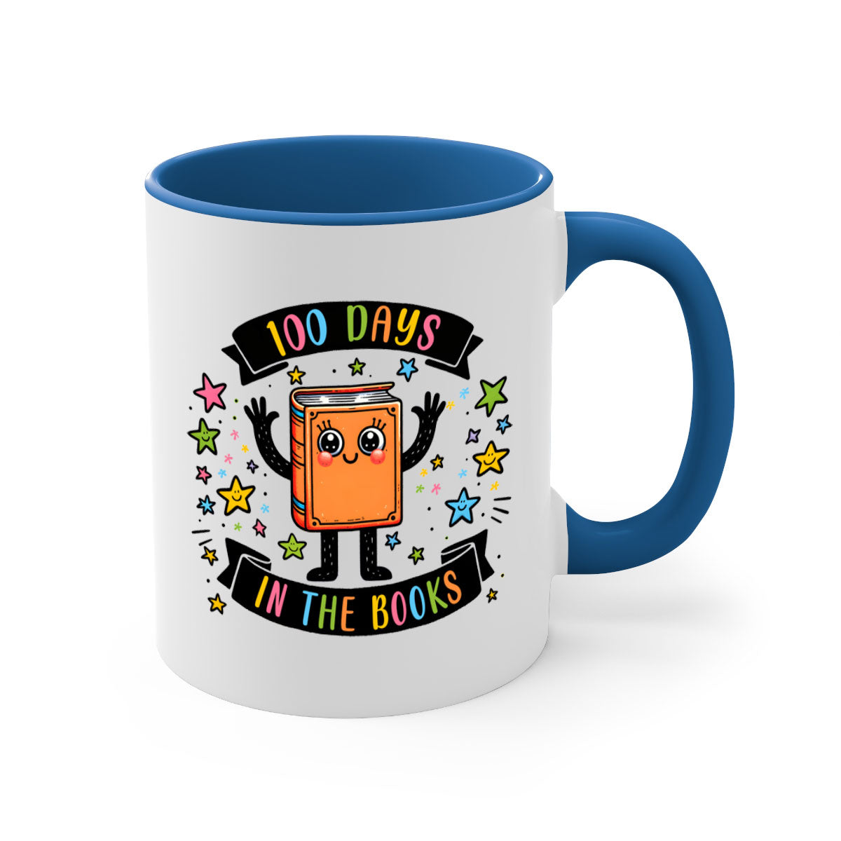 A stylish two-tone ceramic coffee mug with a colored handle and glossy finish, available in multiple colors and sizes.