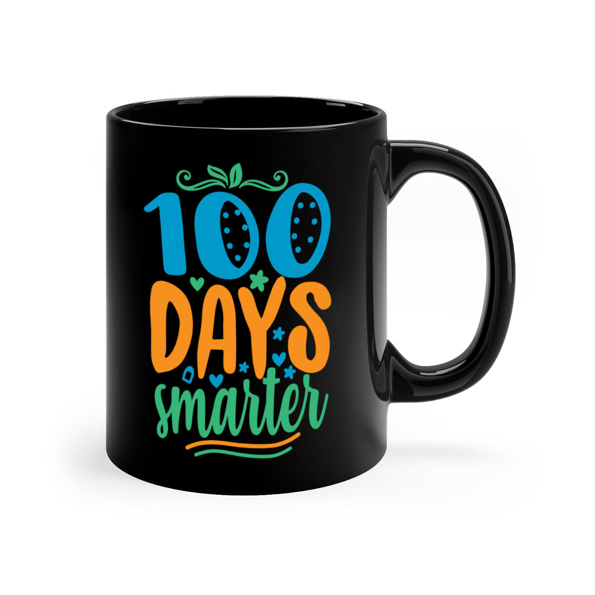 A vibrant two-tone 100 Days Smarter Mug with a colored handle and glossy finish, available in multiple colors.