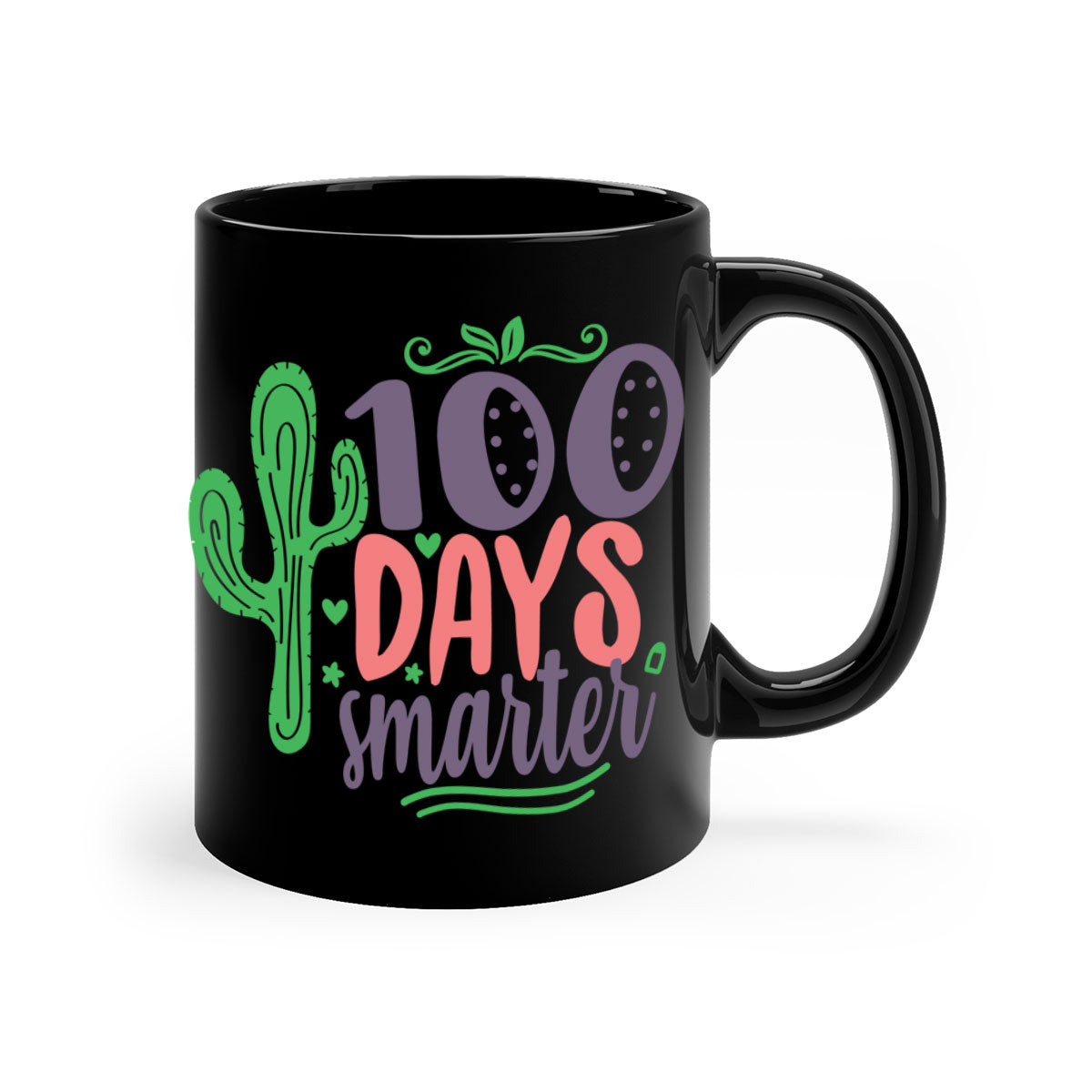 A stylish two-tone 100 days smarterr mug with a glossy finish, available in five colors, showcasing its C-shaped handle and vibrant interior.