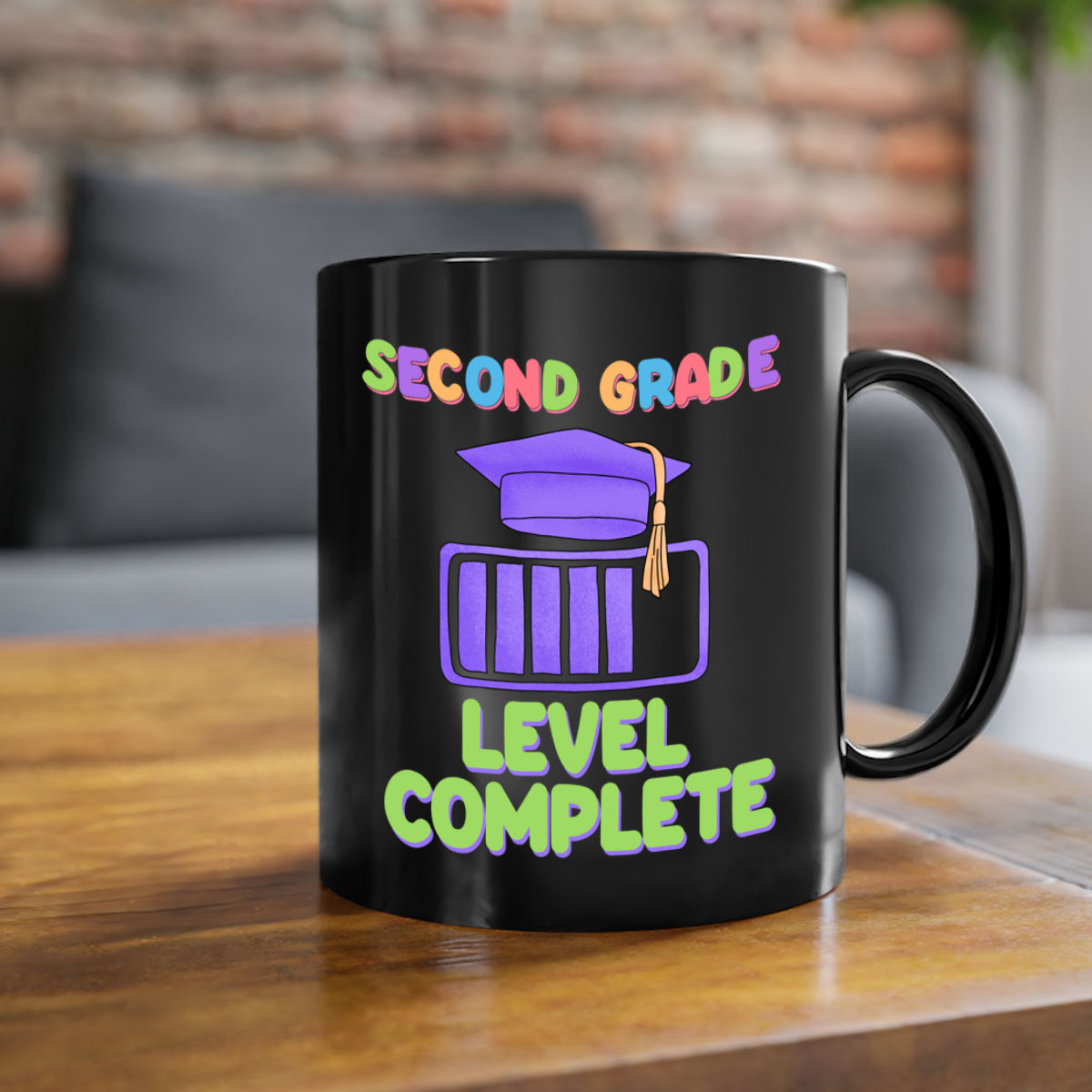 A stylish two-tone 2nd Grade Level Complete 7# Mug with a colored handle and glossy finish, available in multiple colors.