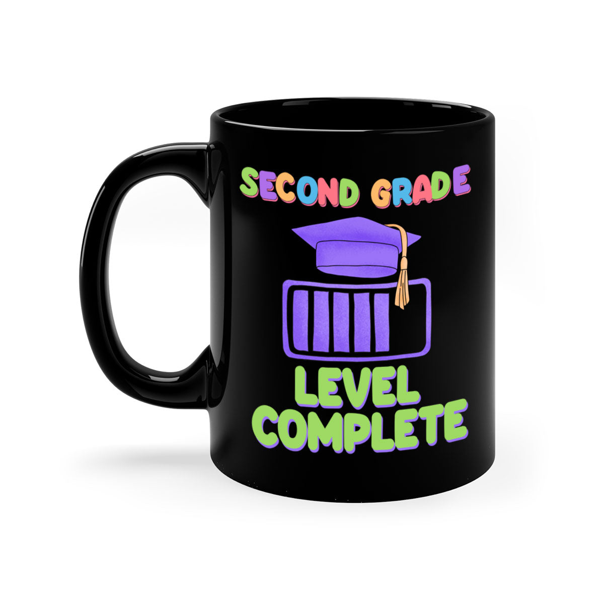 A stylish two-tone 2nd Grade Level Complete 7# Mug with a colored handle and glossy finish, available in multiple colors.