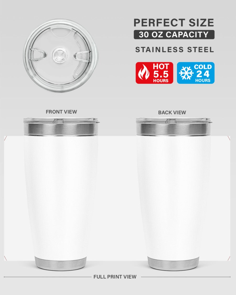 A sleek 30oz stainless steel tumbler with a drink-thru lid, perfect for hot and cold beverages.