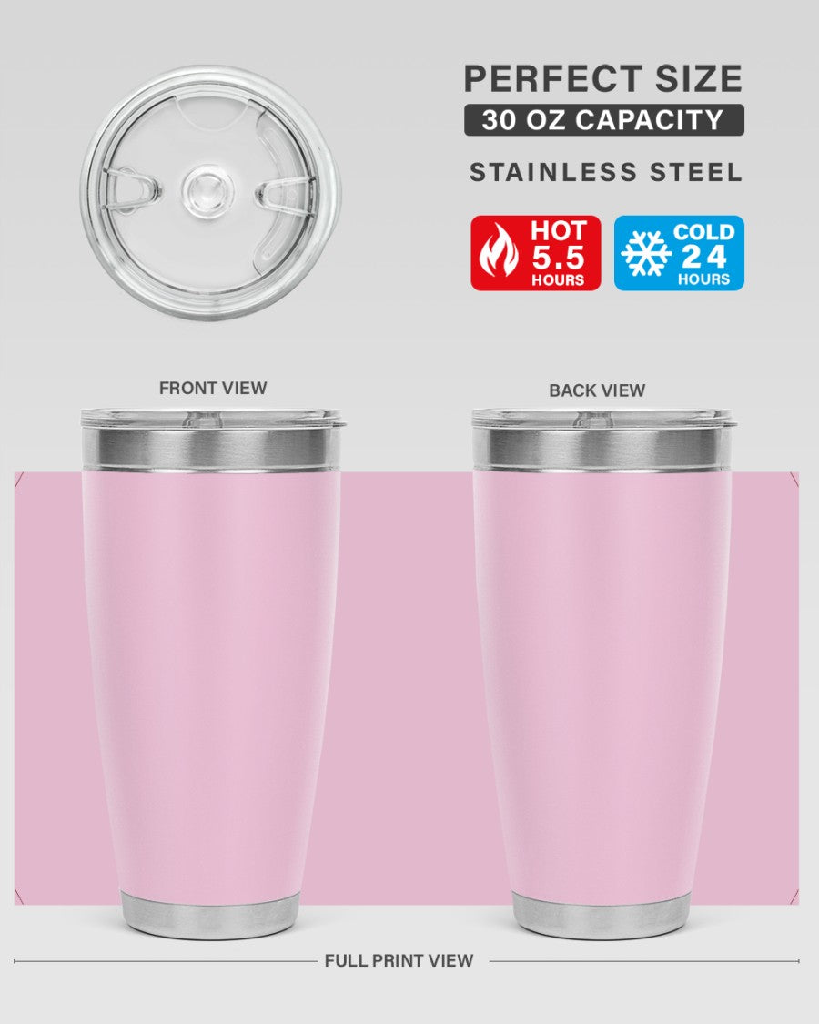 A sleek 30oz stainless steel tumbler with a drink-thru lid, perfect for hot and cold beverages.