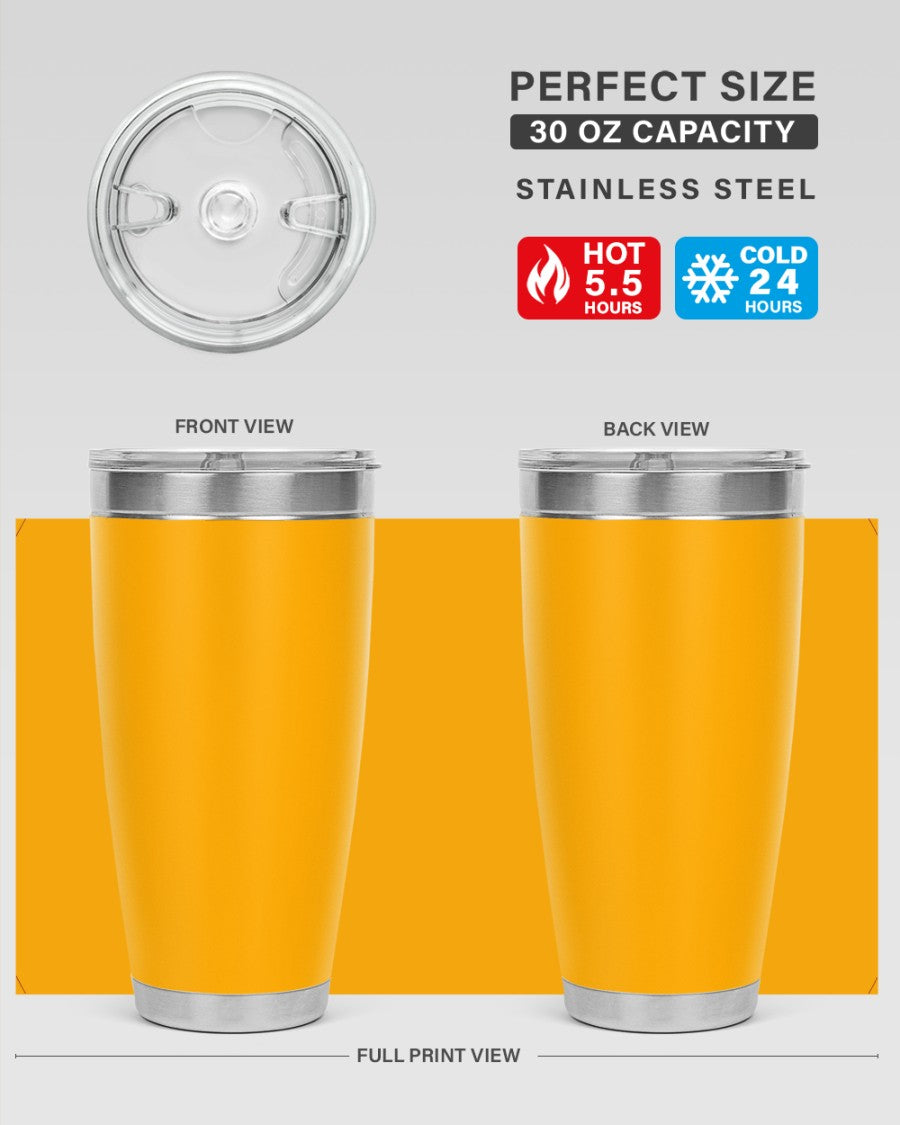 A sleek 30oz stainless steel tumbler with a drink-thru lid, perfect for hot and cold beverages.