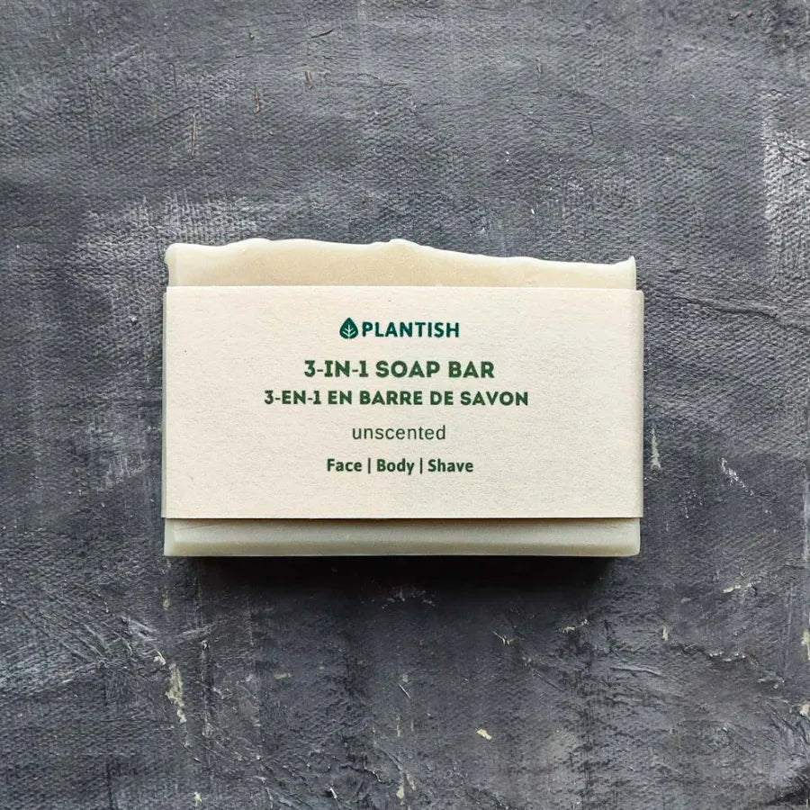 3-in-1 Soap Bar with Shea Butter, showcasing its creamy texture and natural ingredients.