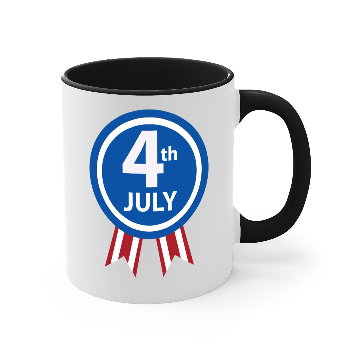 4th July Design Style 64# Mug with colorful handle and glossy finish, perfect for coffee or tea.