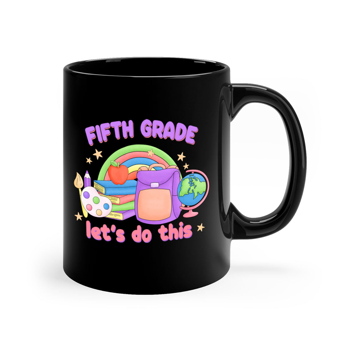 A stylish two-tone 5th Grade Lets Do This Mug with a colored handle and glossy finish, available in multiple colors.