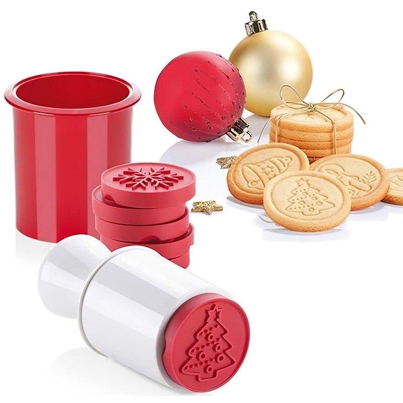 A colorful 6pcs cookie stamp set featuring various cute animal shapes, perfect for DIY baking.