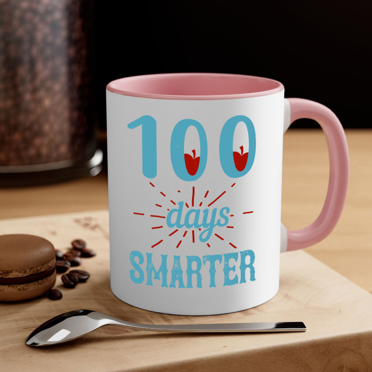 A stylish two-tone 7 days smarter mug with a glossy finish, featuring a colored handle and interior, available in multiple colors.