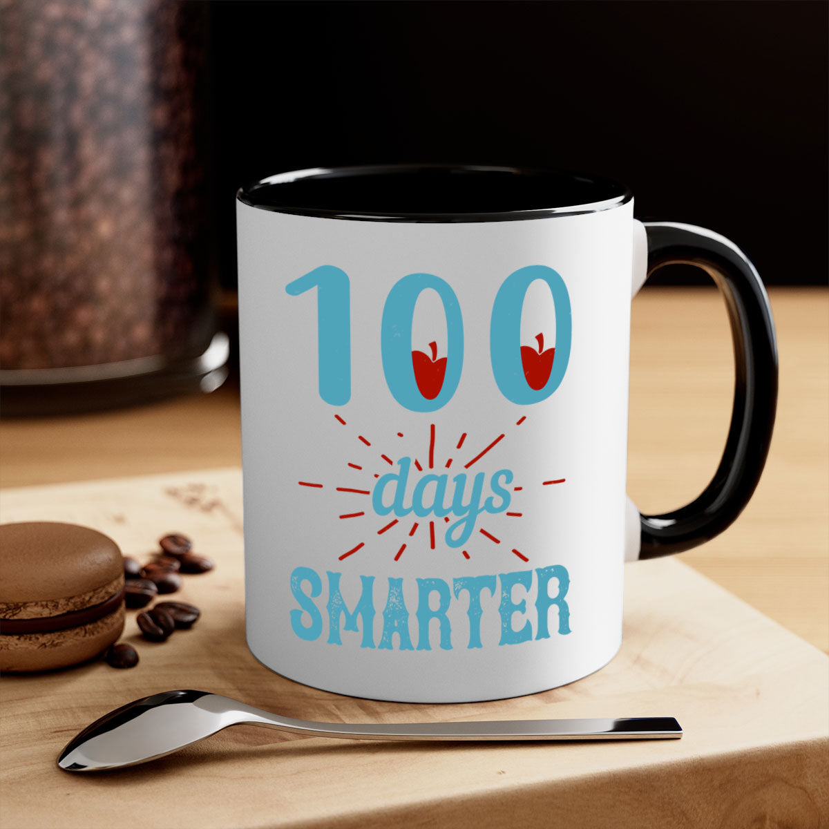 A stylish two-tone 7 days smarter mug with a glossy finish, featuring a colored handle and interior, available in multiple colors.