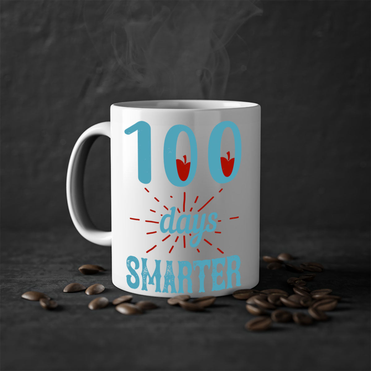A stylish two-tone 7 days smarter mug with a glossy finish, featuring a colored handle and interior, available in multiple colors.