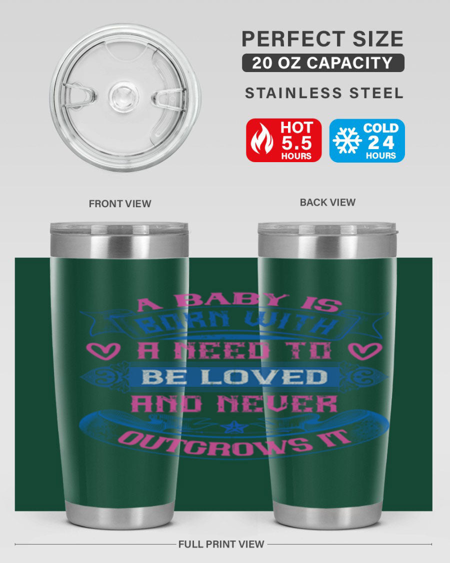 A stylish 20oz and 30oz stainless steel tumbler featuring a design that expresses love, perfect for hot and cold beverages.