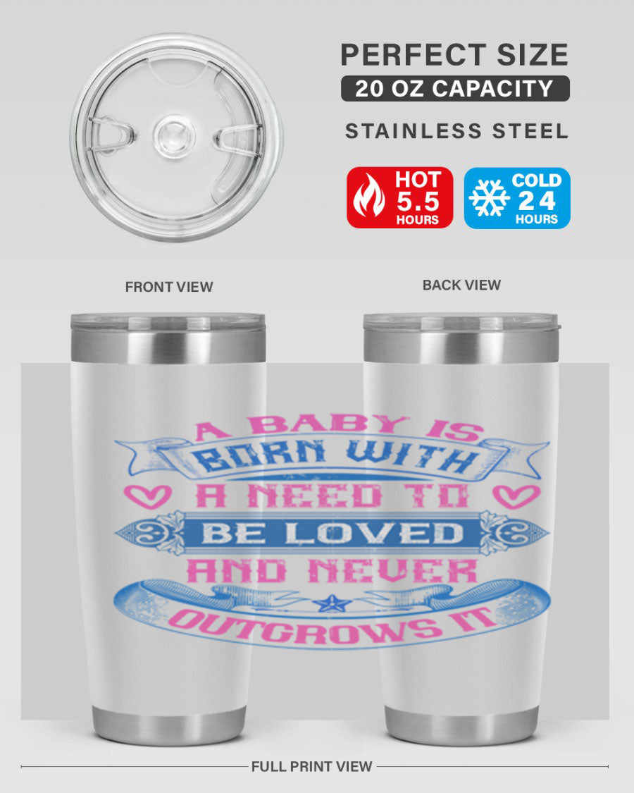 A stylish 20oz and 30oz stainless steel tumbler featuring a design that expresses love, perfect for hot and cold beverages.