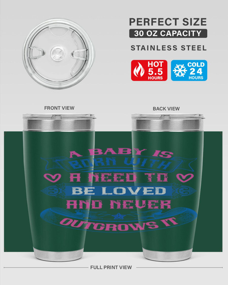 A stylish 20oz and 30oz stainless steel tumbler featuring a design that expresses love, perfect for hot and cold beverages.