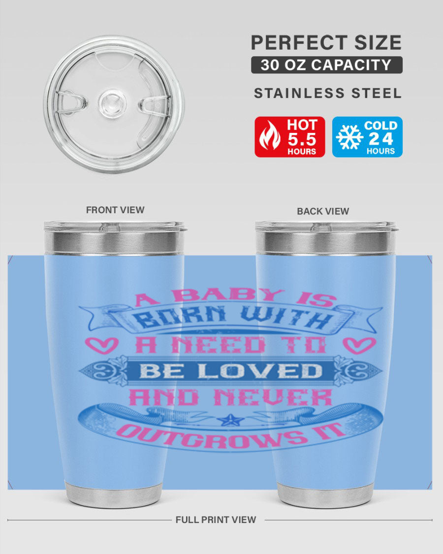 A stylish 20oz and 30oz stainless steel tumbler featuring a design that expresses love, perfect for hot and cold beverages.
