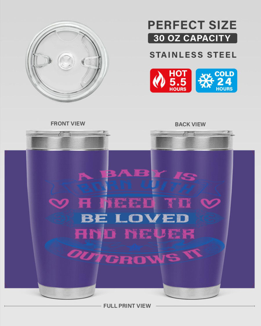 A stylish 20oz and 30oz stainless steel tumbler featuring a design that expresses love, perfect for hot and cold beverages.