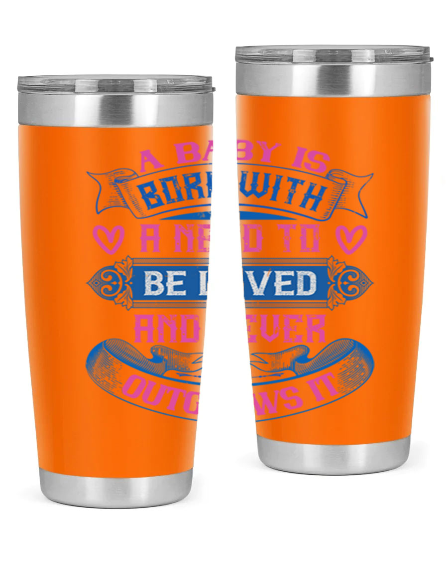 A stylish 20oz and 30oz stainless steel tumbler featuring a design that expresses love, perfect for hot and cold beverages.