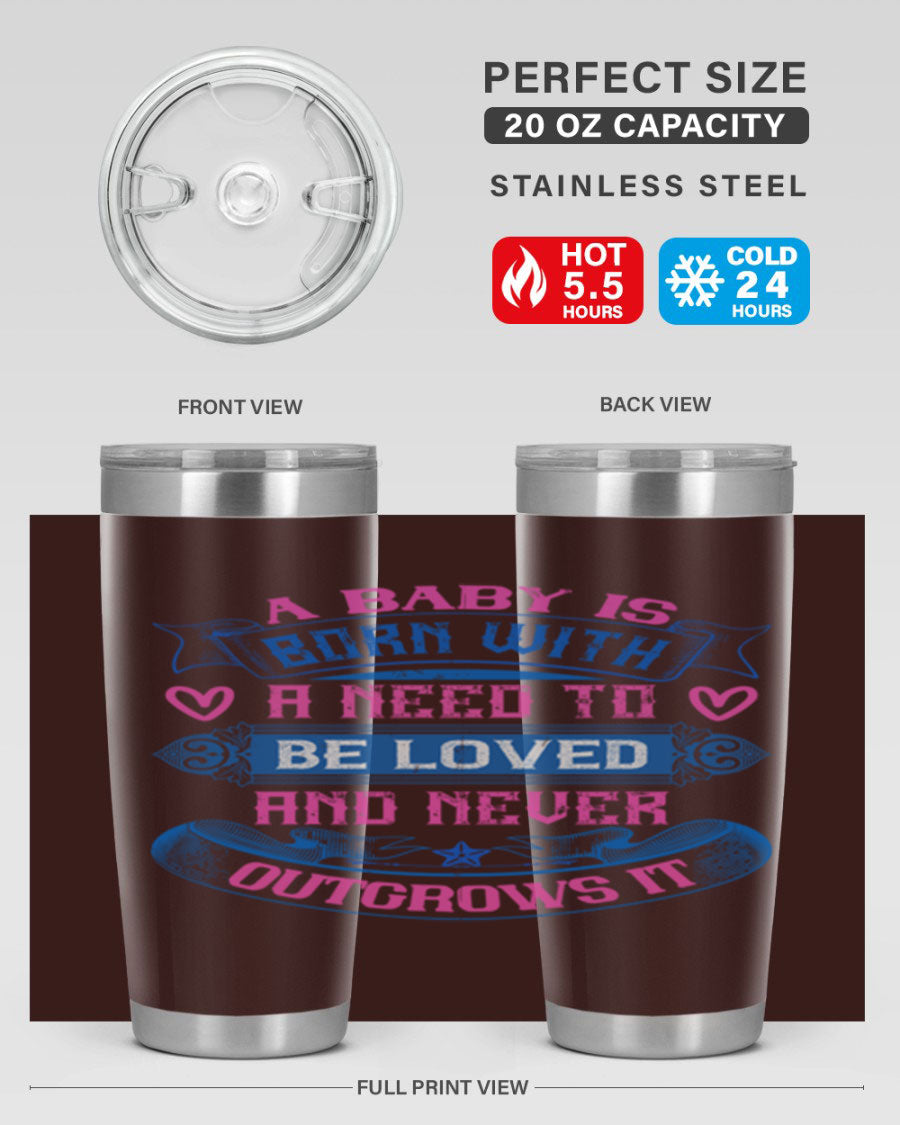 A stylish 20oz and 30oz stainless steel tumbler featuring a design that expresses love, perfect for hot and cold beverages.