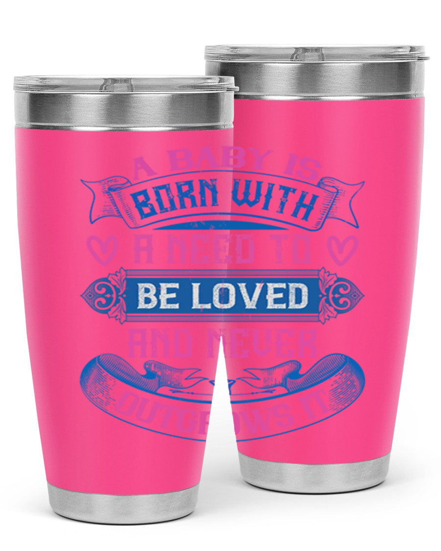 A stylish 20oz and 30oz stainless steel tumbler featuring a design that expresses love, perfect for hot and cold beverages.