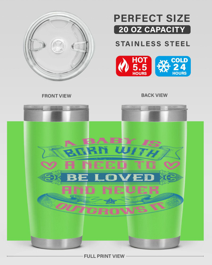 A stylish 20oz and 30oz stainless steel tumbler featuring a design that expresses love, perfect for hot and cold beverages.