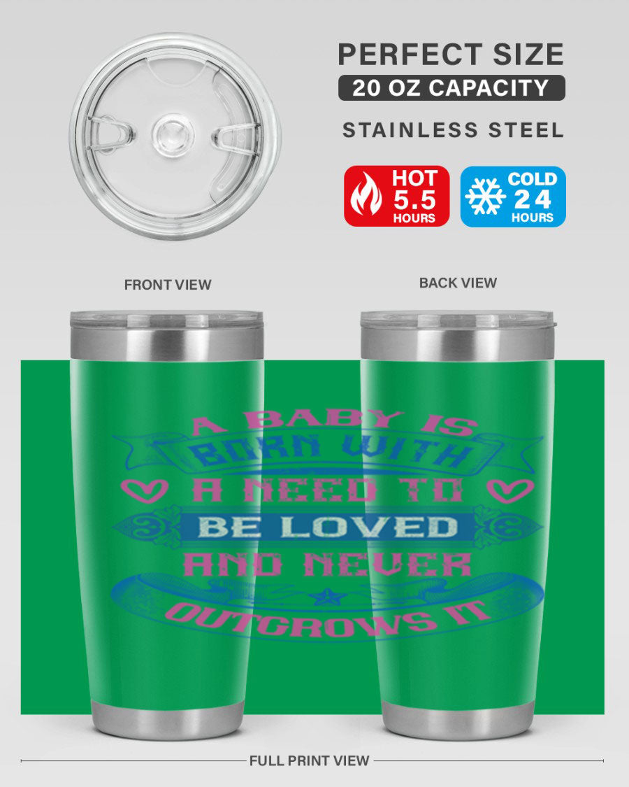 A stylish 20oz and 30oz stainless steel tumbler featuring a design that expresses love, perfect for hot and cold beverages.