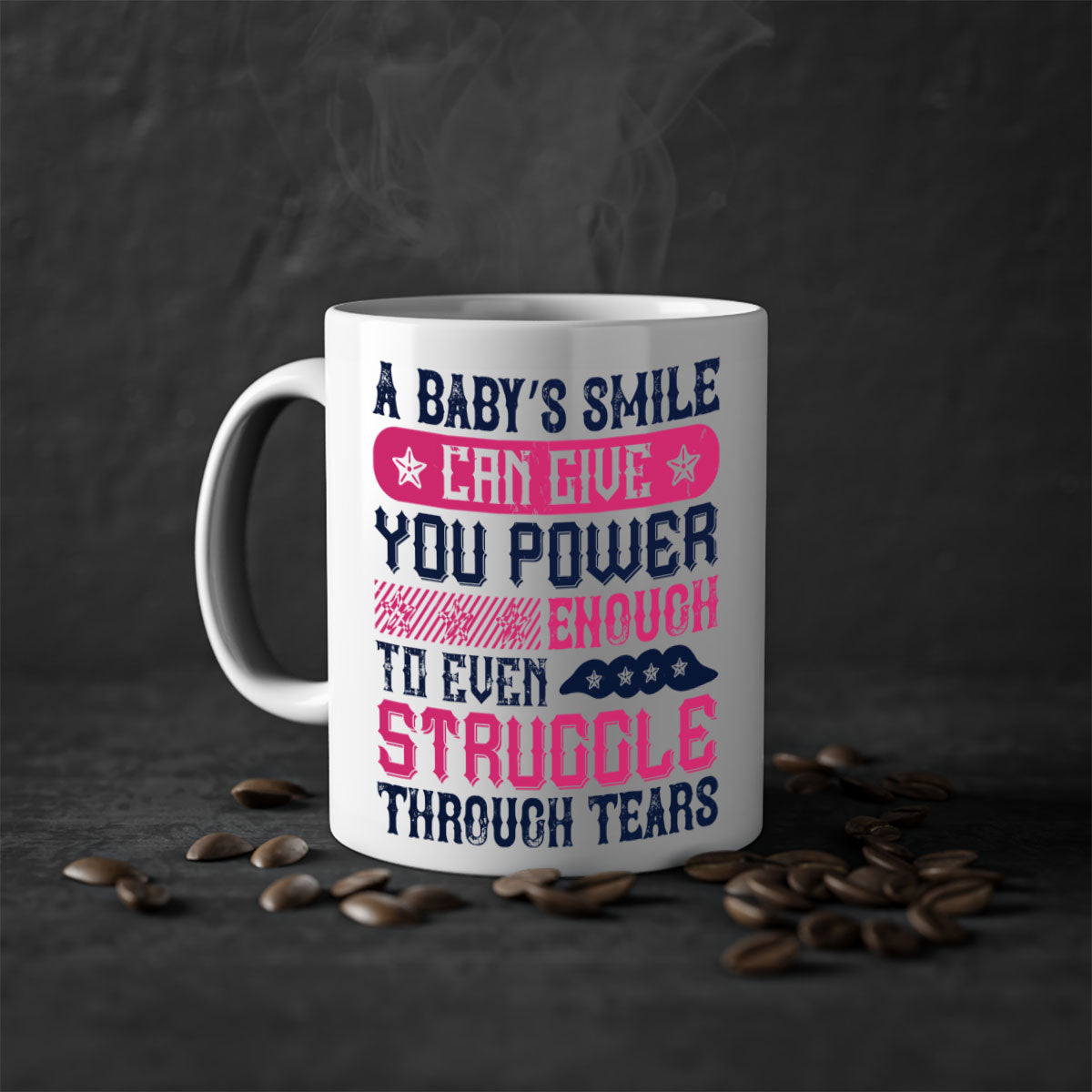 A stylish two-tone coffee mug with a glossy finish, featuring a colored handle and interior, available in five vibrant colors.