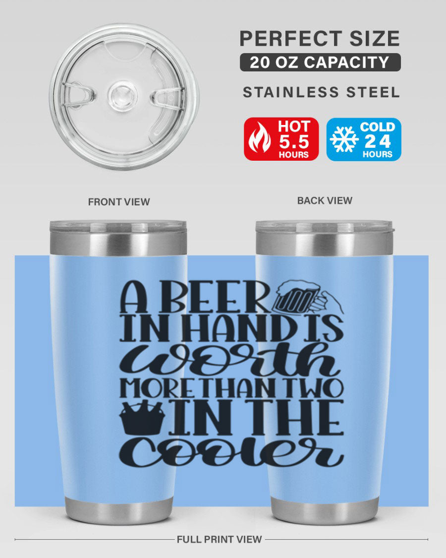 A stylish 20oz and 30oz stainless steel tumbler with a drink-thru lid, designed for keeping beverages hot or cold.
