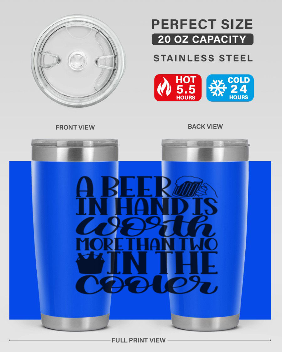 A stylish 20oz and 30oz stainless steel tumbler with a drink-thru lid, designed for keeping beverages hot or cold.
