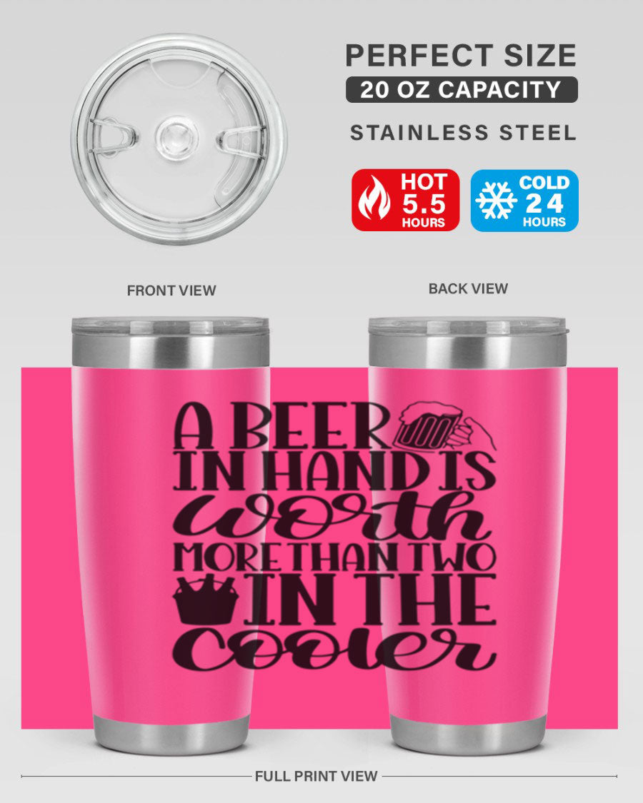 A stylish 20oz and 30oz stainless steel tumbler with a drink-thru lid, designed for keeping beverages hot or cold.