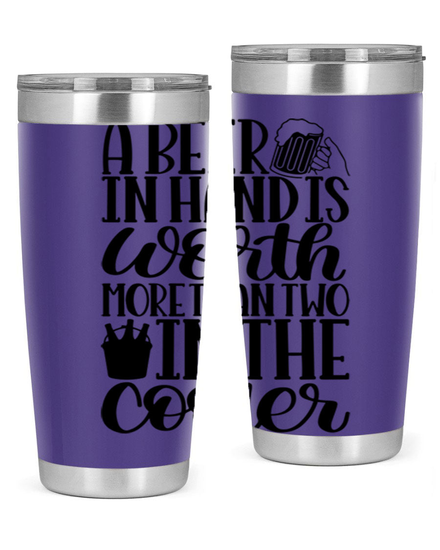 A stylish 20oz and 30oz stainless steel tumbler with a drink-thru lid, designed for keeping beverages hot or cold.