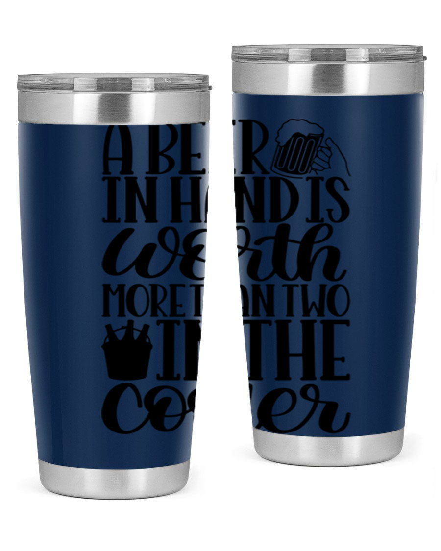A stylish 20oz and 30oz stainless steel tumbler with a drink-thru lid, designed for keeping beverages hot or cold.