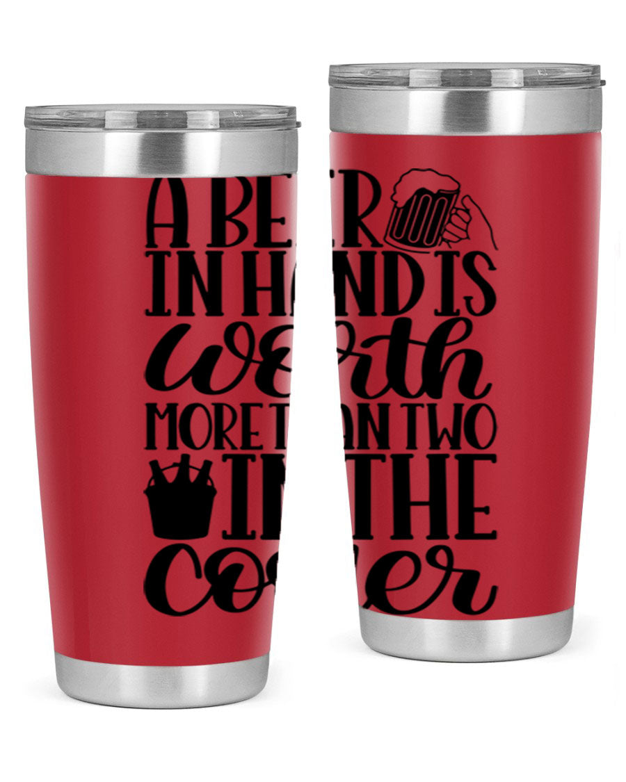 A stylish 20oz and 30oz stainless steel tumbler with a drink-thru lid, designed for keeping beverages hot or cold.