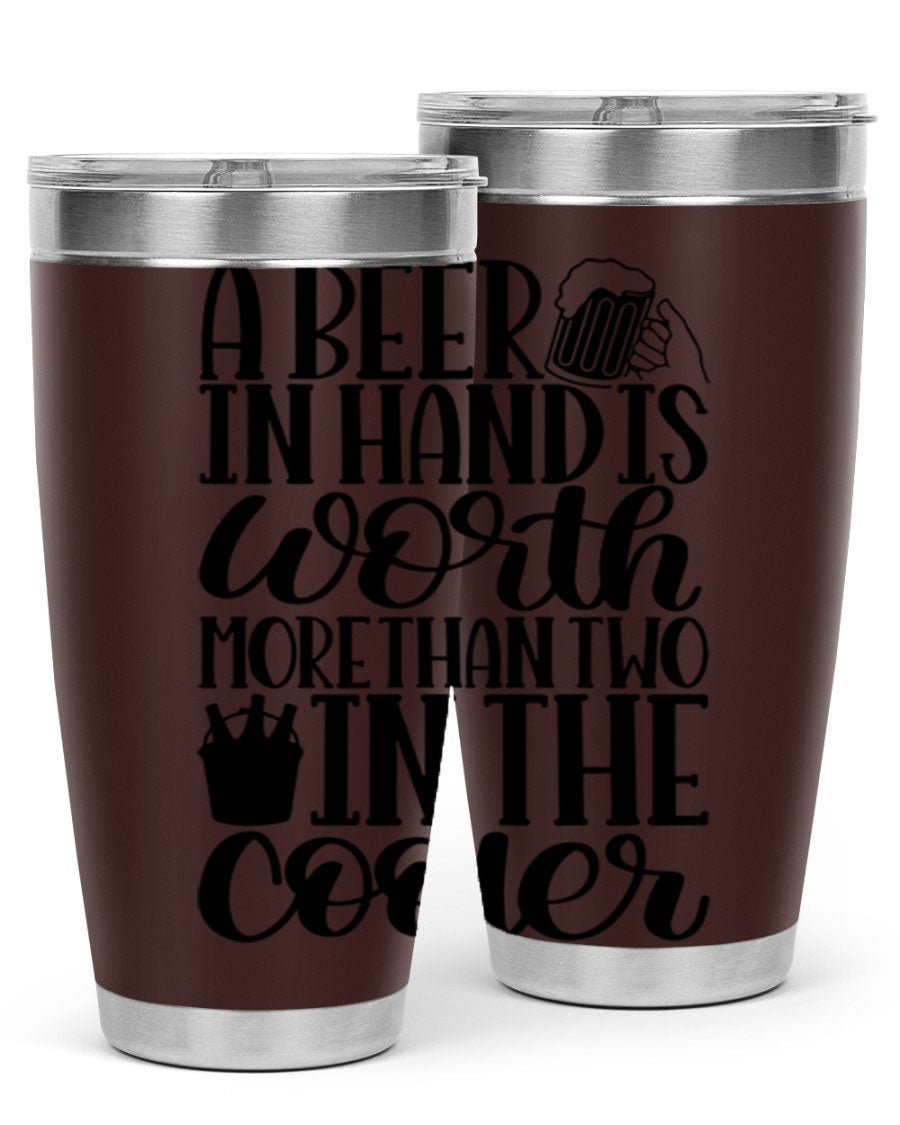 A stylish 20oz and 30oz stainless steel tumbler with a drink-thru lid, designed for keeping beverages hot or cold.