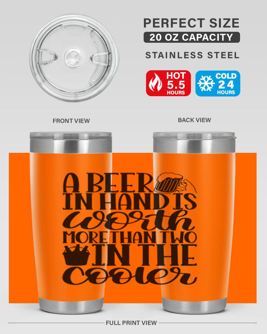 A stylish 20oz and 30oz stainless steel tumbler with a drink-thru lid, designed for keeping beverages hot or cold.