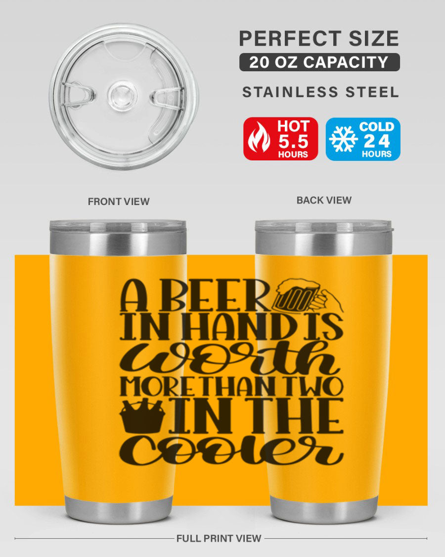 A stylish 20oz and 30oz stainless steel tumbler with a drink-thru lid, designed for keeping beverages hot or cold.
