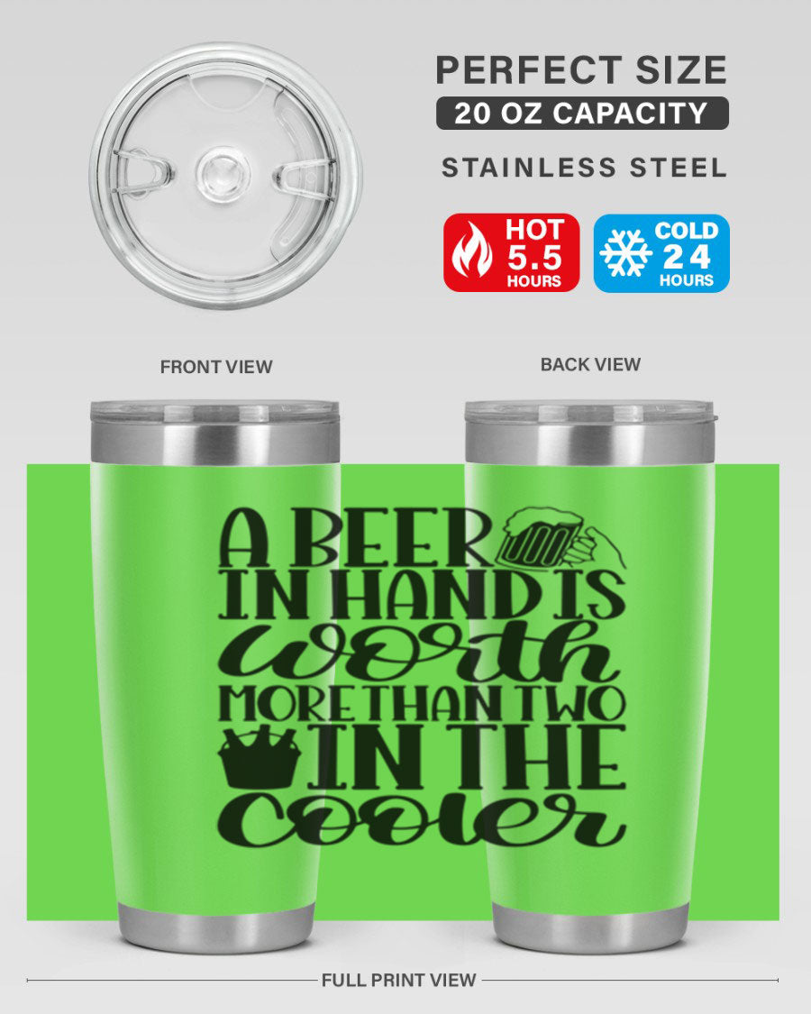 A stylish 20oz and 30oz stainless steel tumbler with a drink-thru lid, designed for keeping beverages hot or cold.